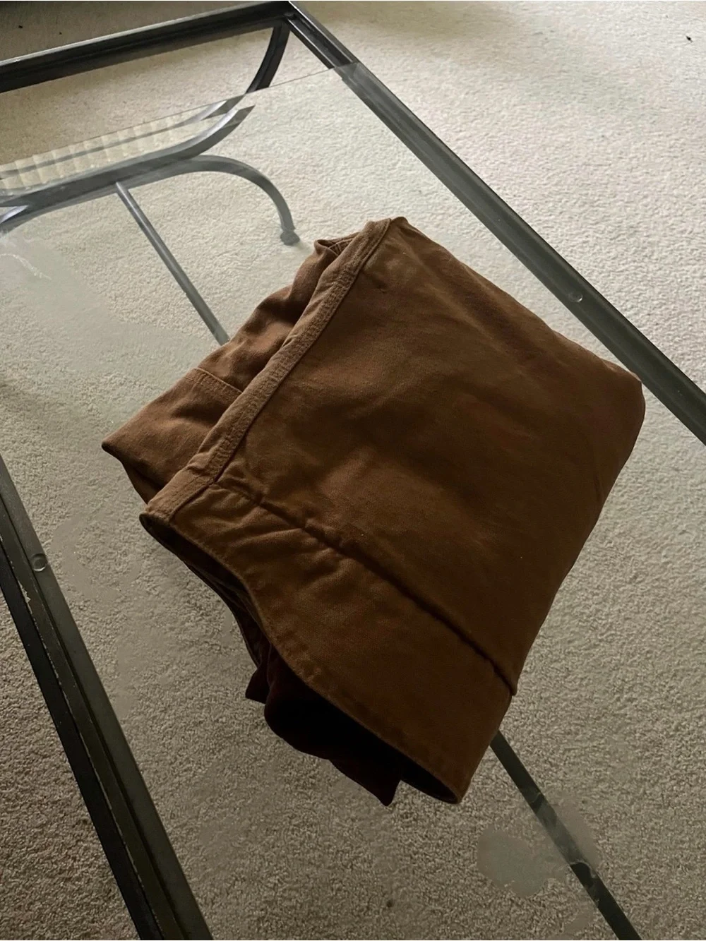 Carhartt Brown Canvas Work Jacket with Dark Corduroy Collar
